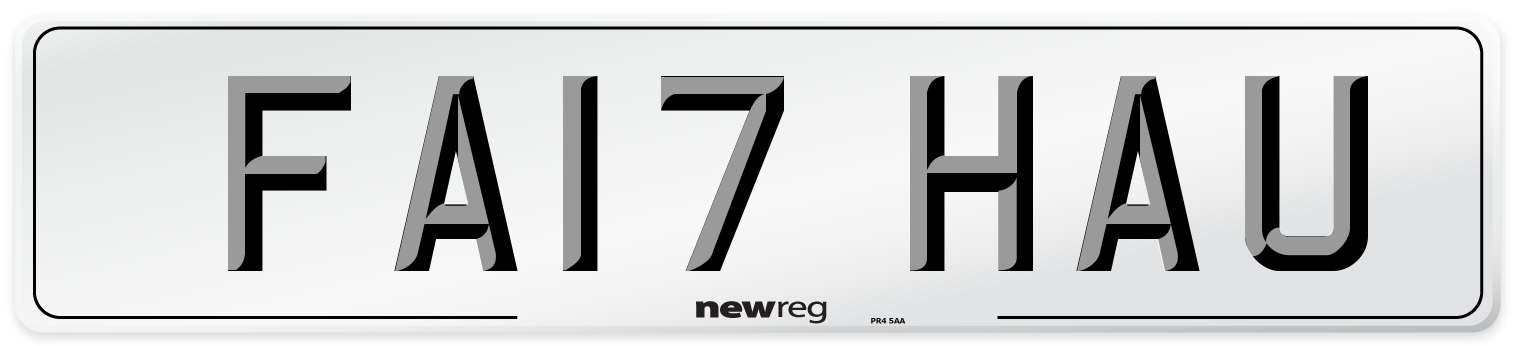 FA17 HAU Number Plate from New Reg